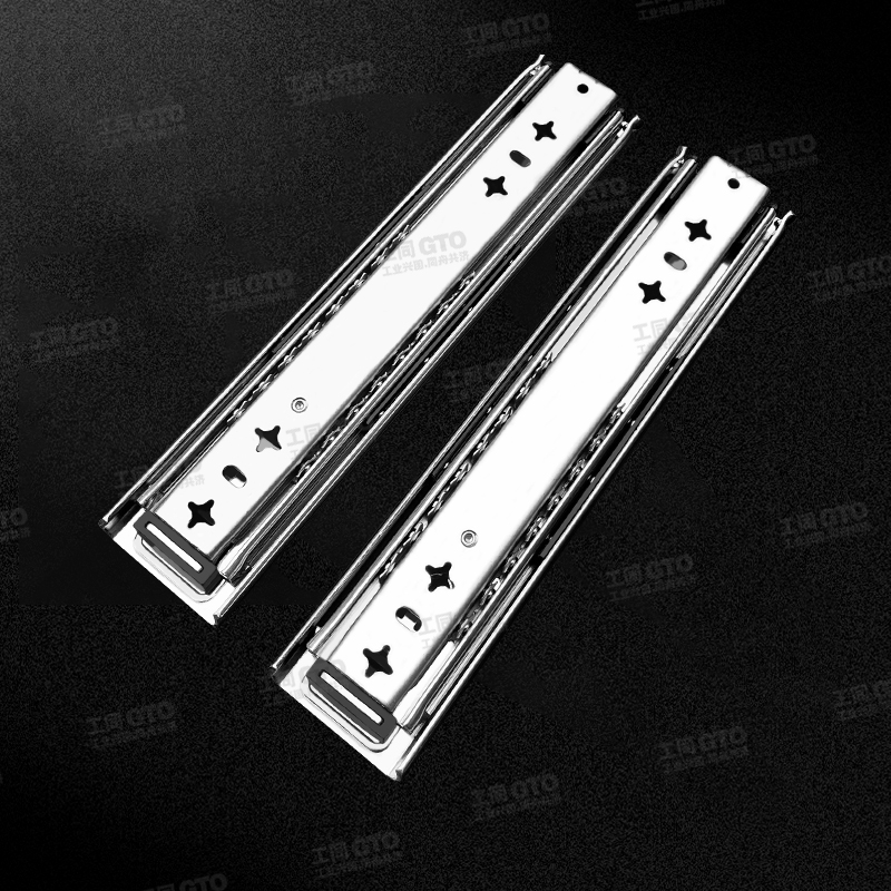 304不銹鋼53寬重型鋼珠三節滑軌A2053S